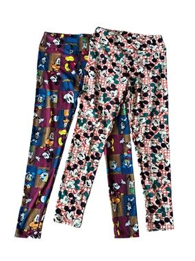 Lularoe Disney Leggings Bundle Mickey & Friends Character Print One Size